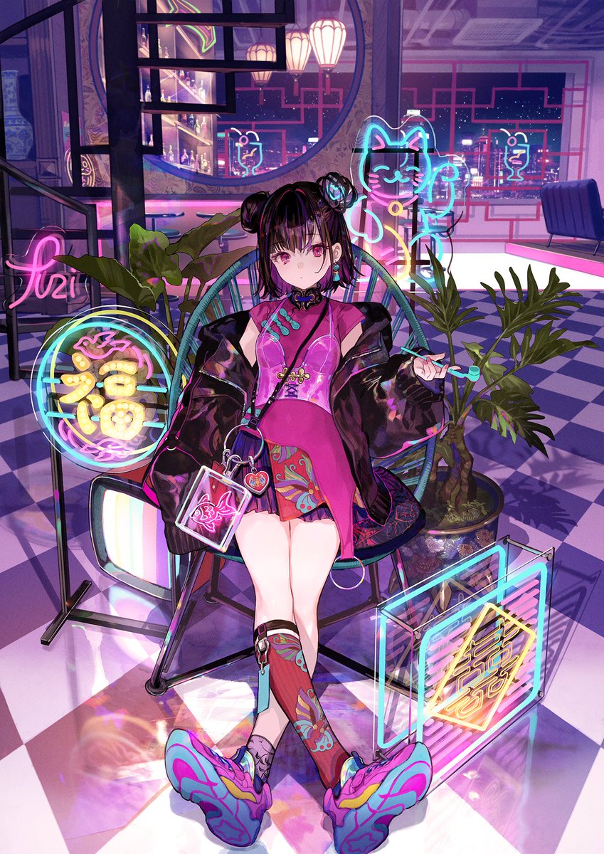Post by 藤ちょこ@画集発売中 on X: ネオンガール