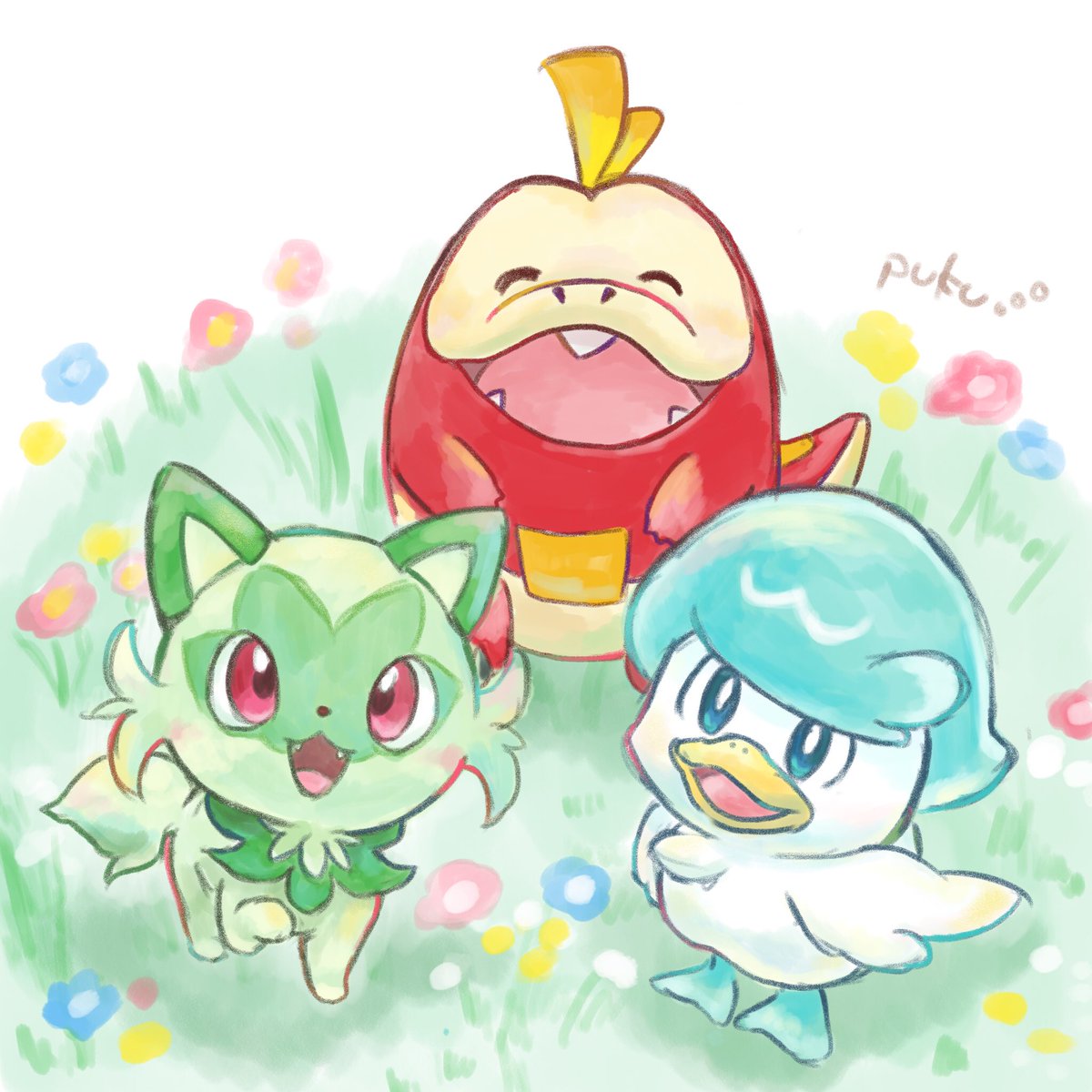 ニャオハ、ホゲータ、クワッス ポケモン新作御三家たち！ #イラスト