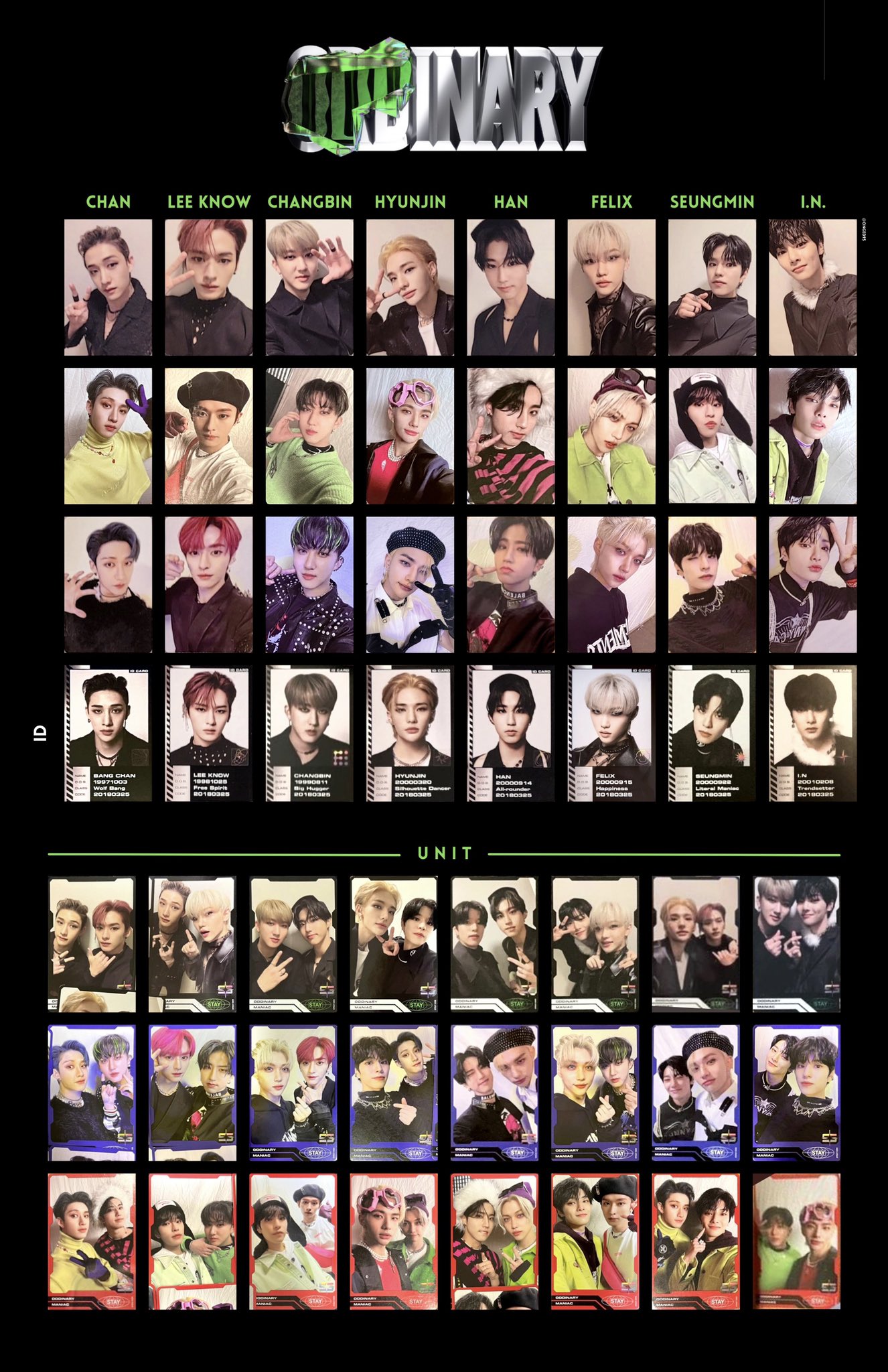 StrayKidsスキズODDINARYアルバム①ｰ2トレカ画像 タワレコ特典ヨントン