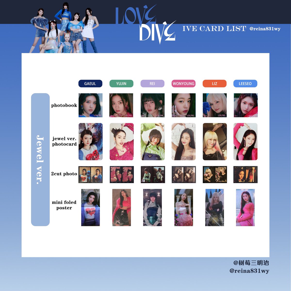 아이브 러브다이브 포카 리스트 #IVE love dive Photocard List