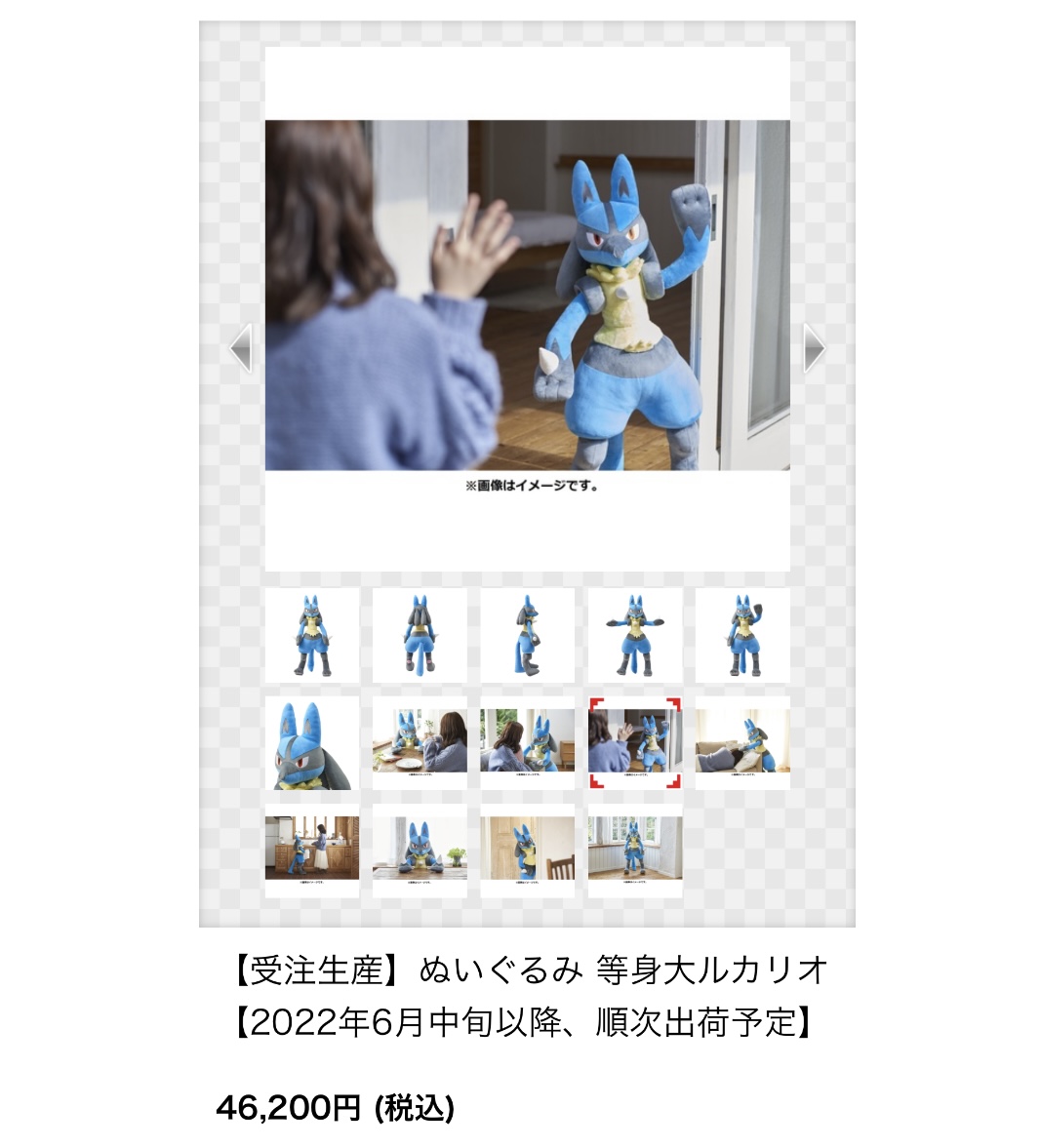 【未開封】等身大ルカリオ※説明欄必読