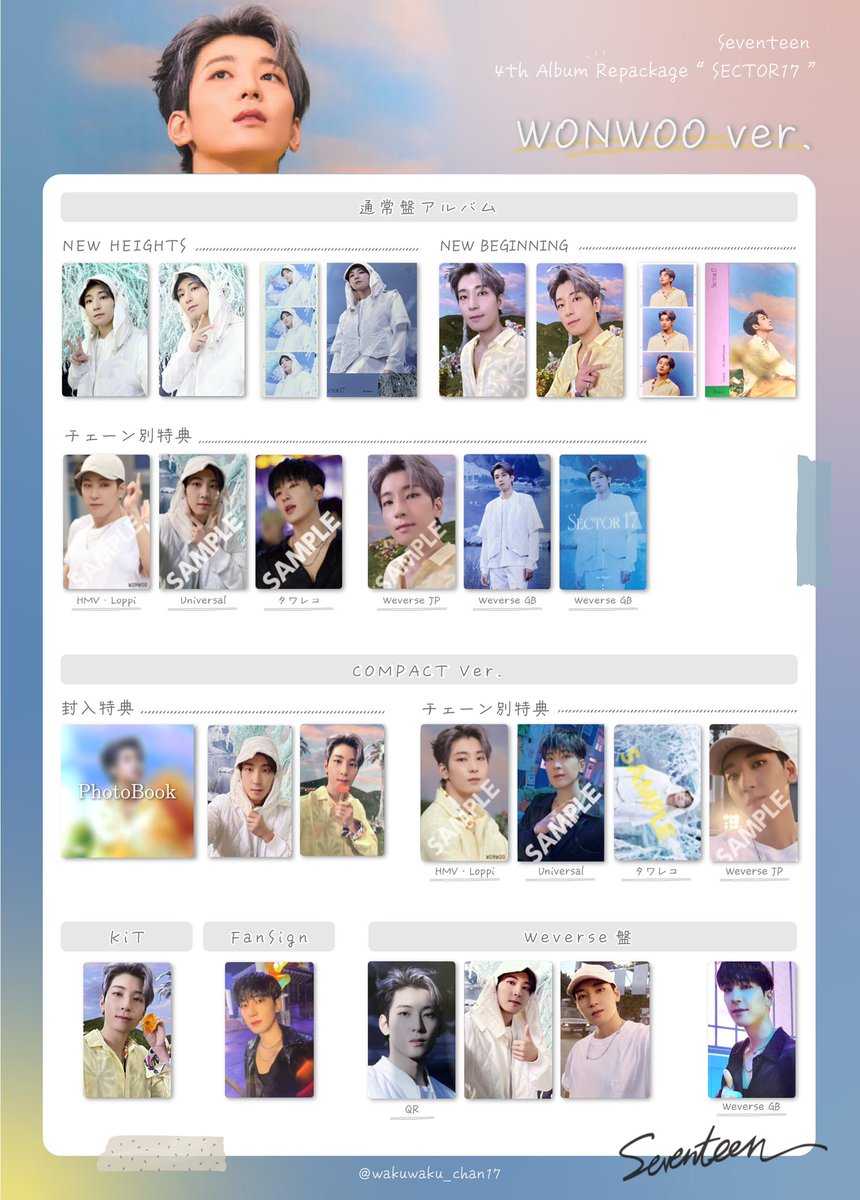 SEVENTEEN セブチ 세븐틴トレカ 一覧 포카 _world SECTOR17 一覧 交換