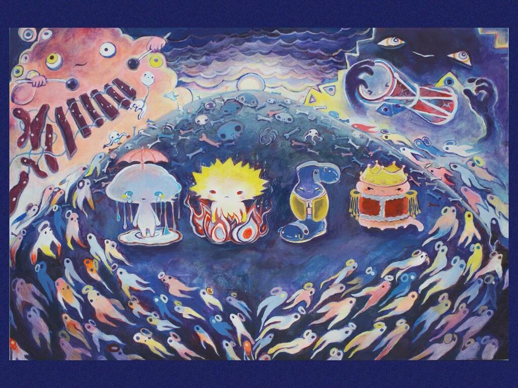 si_kyu 黄菊しーく原画 額付き