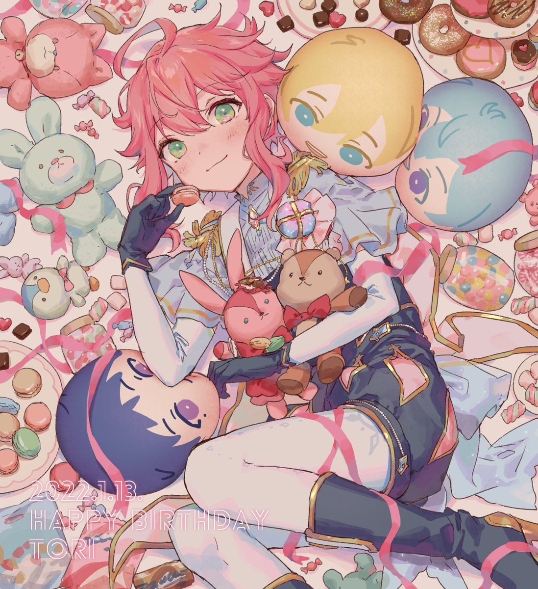 桃李くんおめでと~🍑🎂🍩🍬🧁🍪🍫 #姫宮桃李誕生