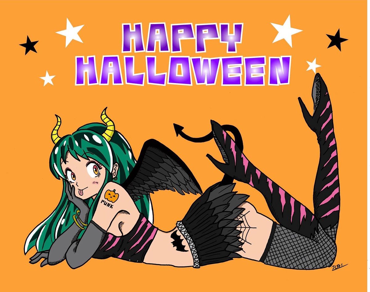 ハロウィンイラスト🎃 ラムちゃんは既にコスプレ状態？なので悪魔