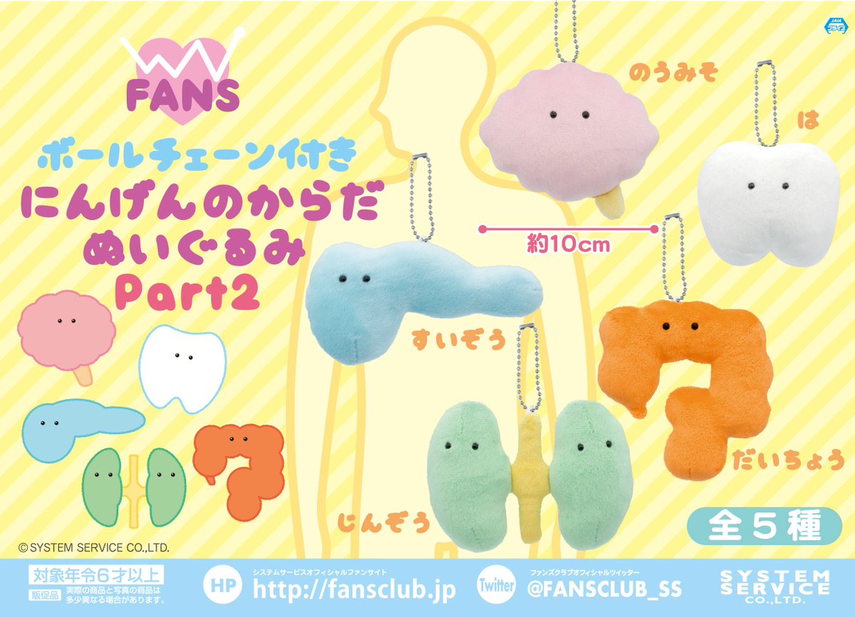 FANS ボールチェーン付きにんげんのからだぬいぐるみ Part2」が2月2週