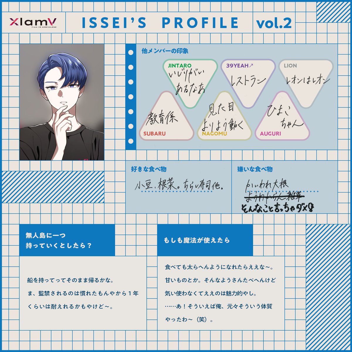 💙はじめまして！ XlamVセルフプロフィールvol.2📝✨ ISSEI