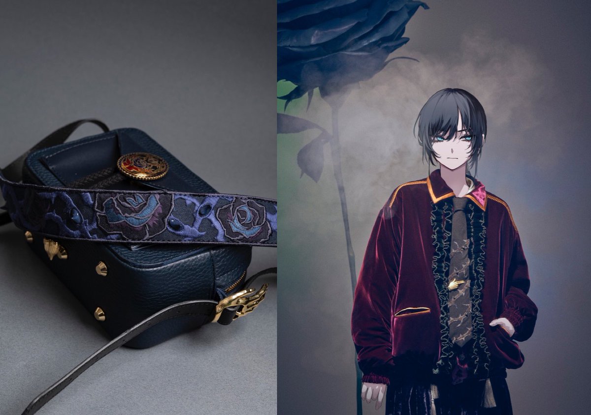 あと下からグラデの青薔薇ネクタイの付けてる感じ写真なかったので