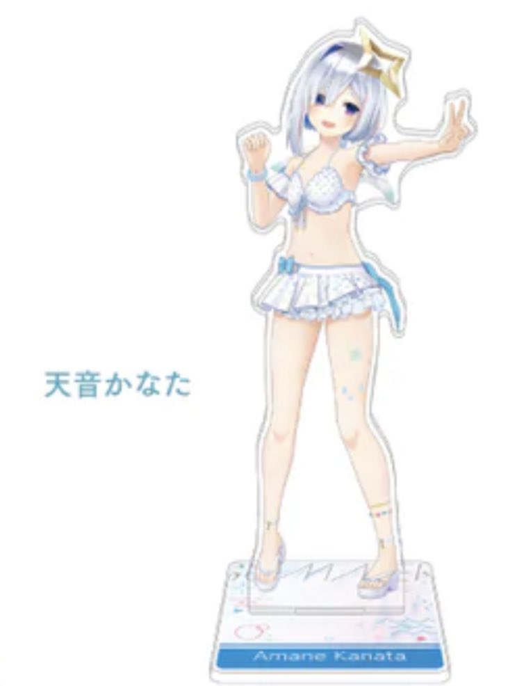 そして！！ホロライブ公式から、水着かなたそアクスタグッズ、缶バッジ