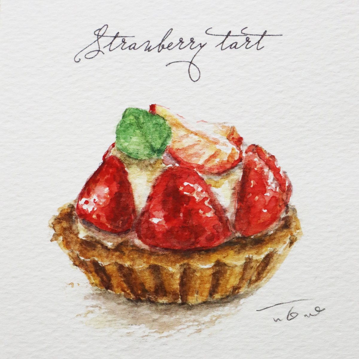 今日は #洋菓子の日 ということで、イチゴタルトのイラストを置いて