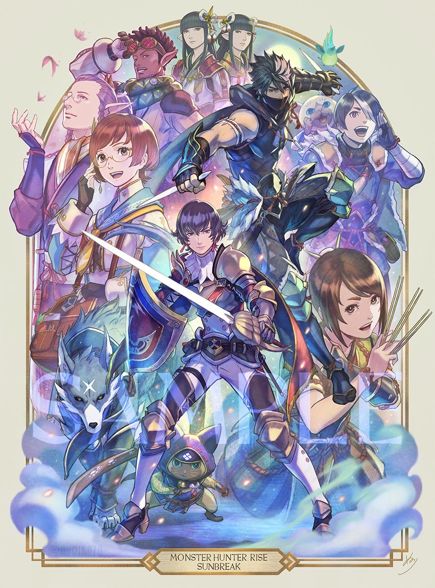 MHサンブレイク×『塗 和也』コラボ絵。ウツシ教官！戦闘モードっ