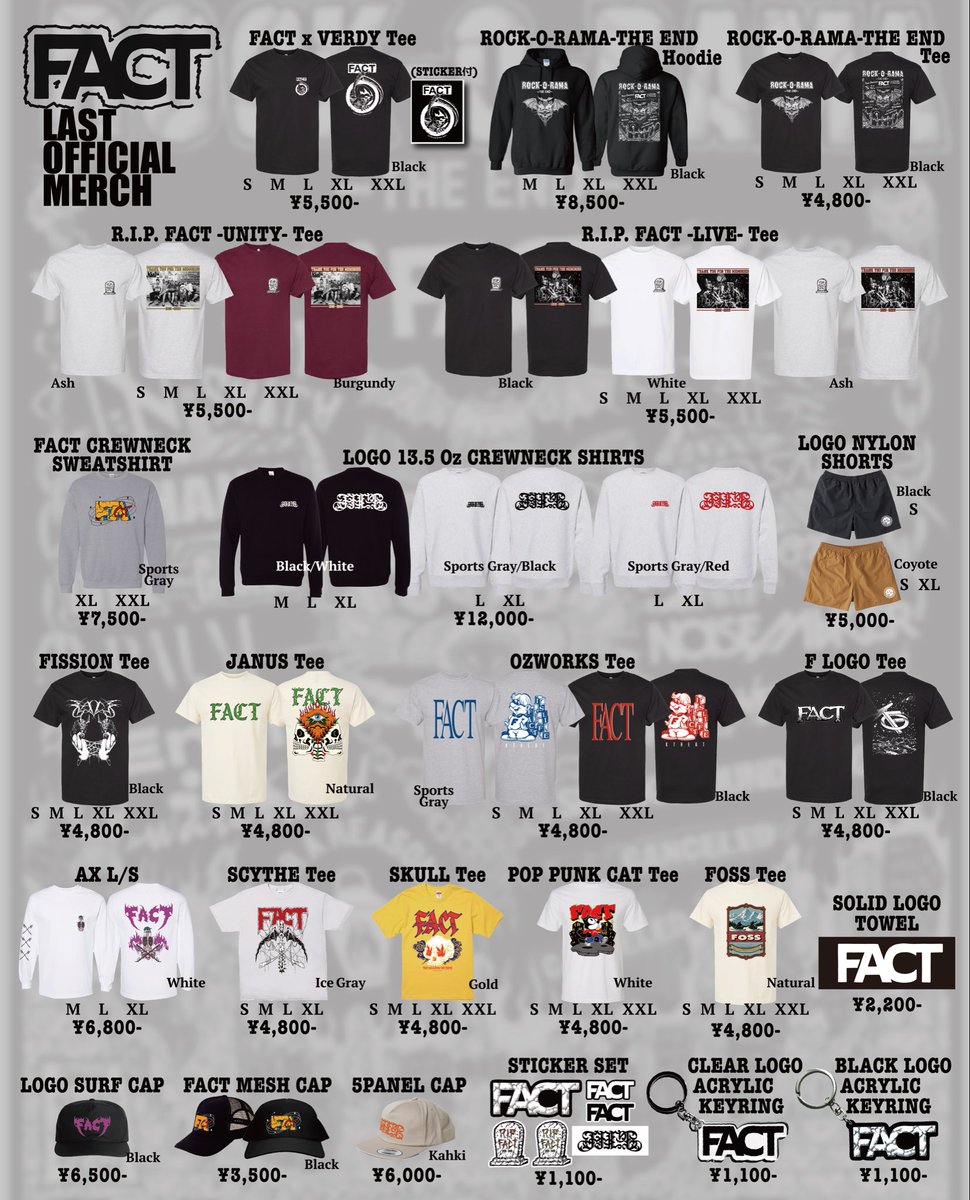 ラスト通販】 明日20:00より受注販売開始 New Merch •R.I.P. FACT