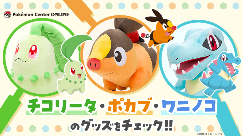 ポケモンセンターオンライン では、チコリータ・ポカブ・ワニノコの
