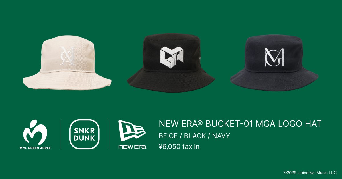 Mrs. GREEN APPLE、スニダンとコラボで 限定「NEW ERA」キャップ