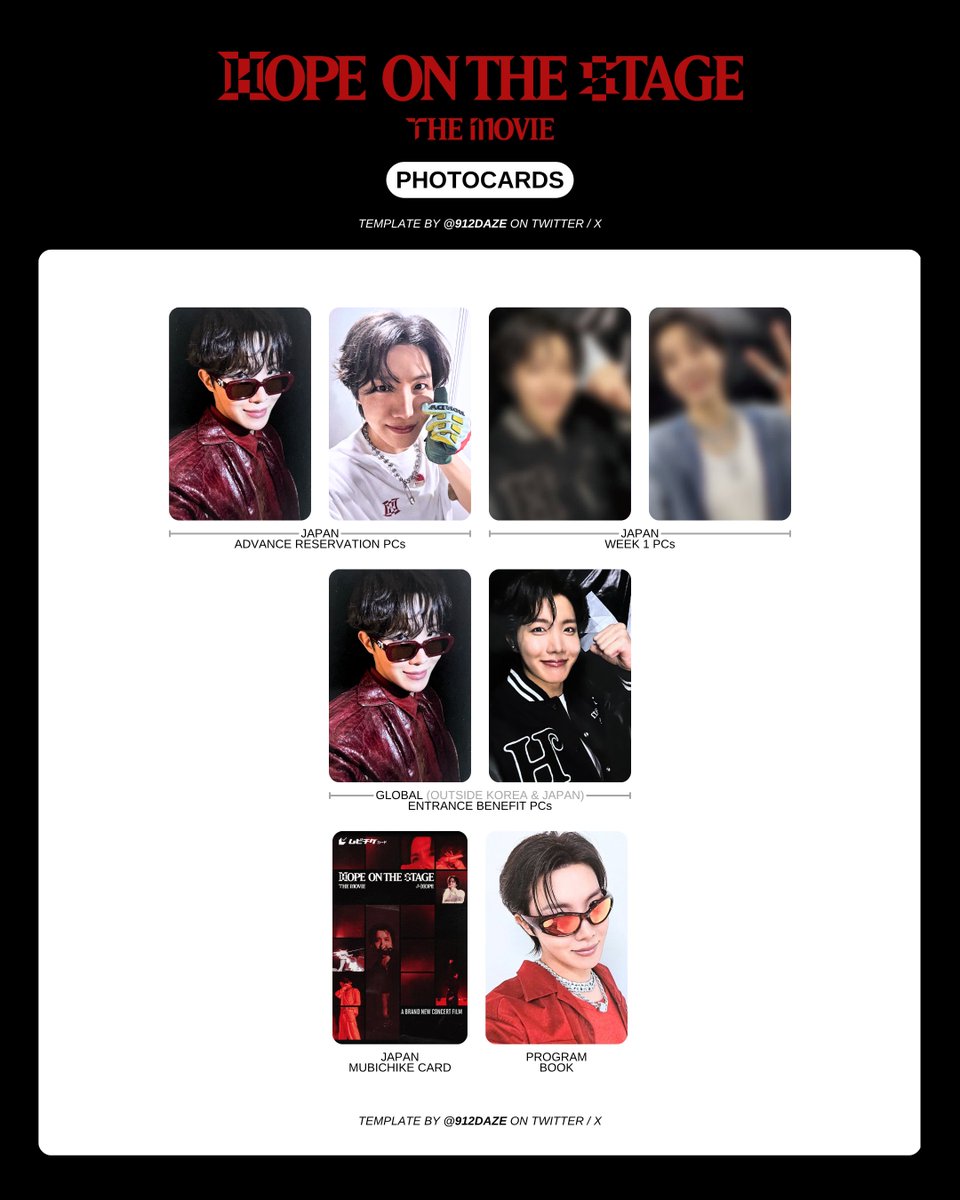 BTS J-HOPE HOBI HOTS HOS TOUR PC PHOTOCARD WISHLIST WL TEMPLATES