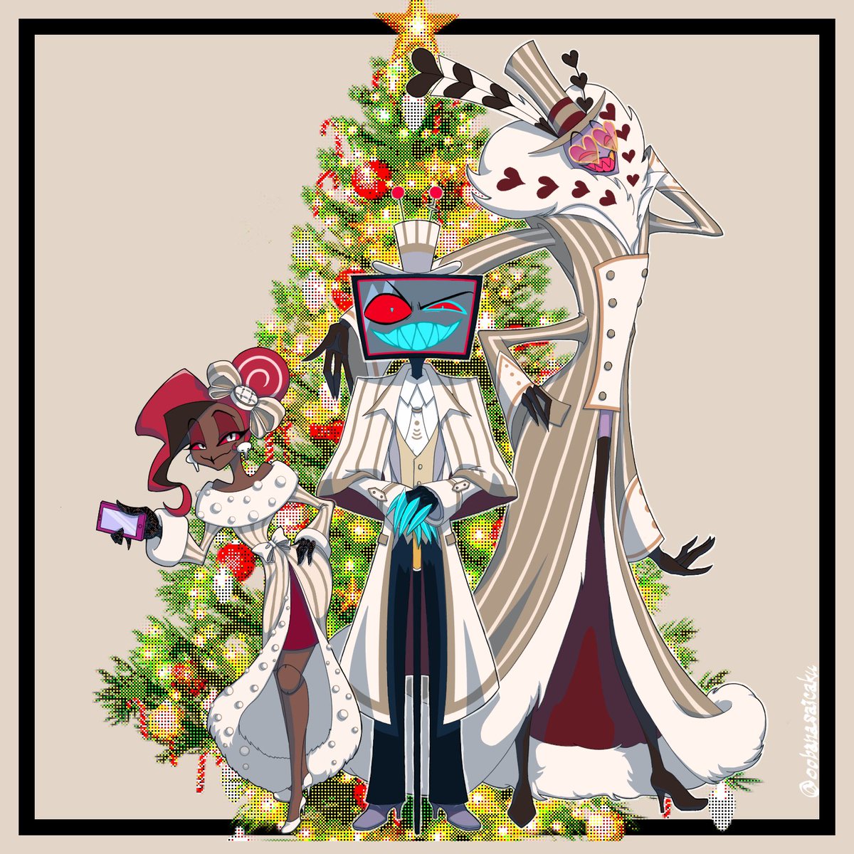 🎄 クリスマスだから再掲🎅 #HazbinHotel #VEES #Vox #Velvette #Valentino