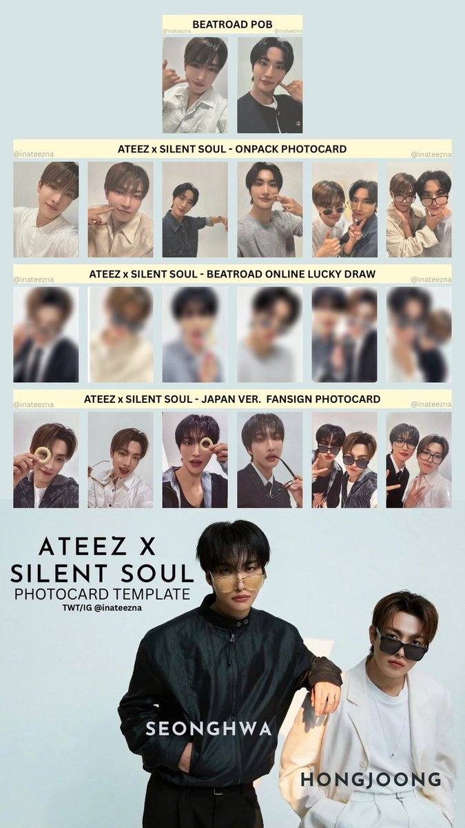 ATEEZ x THE SILENT SOUL COLLAB Photocard Template In Progress 2.0
