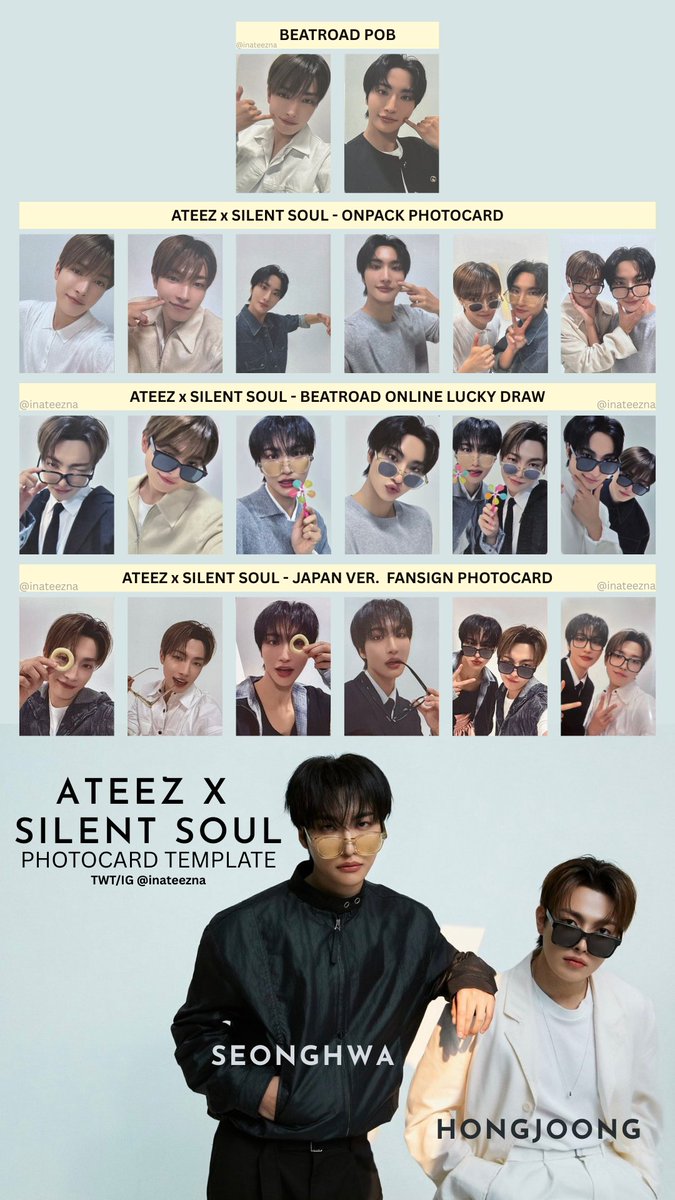 ATEEZ x THE SILENT SOUL COLLAB Photocard Template complete - unit