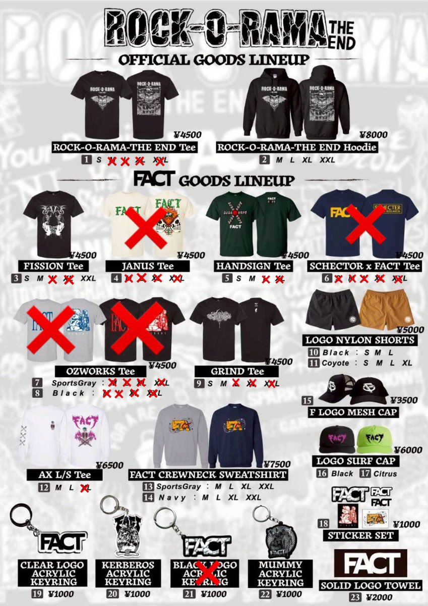 ROCK-O-RAMA-THE END 【GOODS Info】 ▽追加情報 1.ROCK-O-RAMA-THE