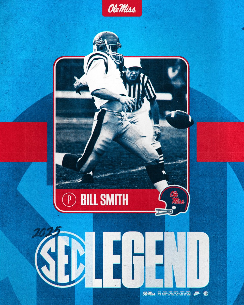 2025 SEC Football Legend 🏆 William “Bill” Smith, Punter, 1983-86
