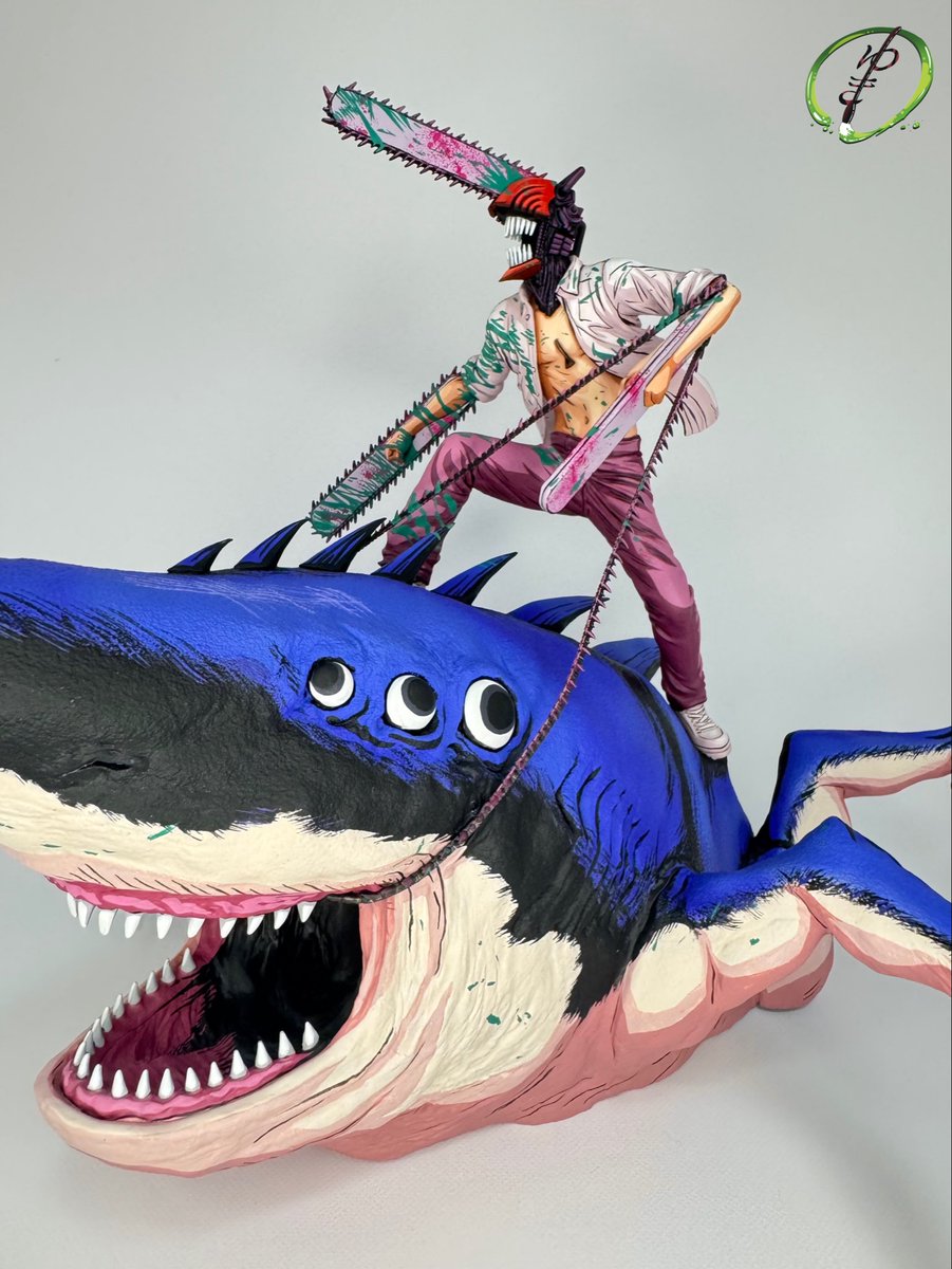 チェンソーマン＆ビームのフィギュアを塗装で二次元化しました🖌️ #一