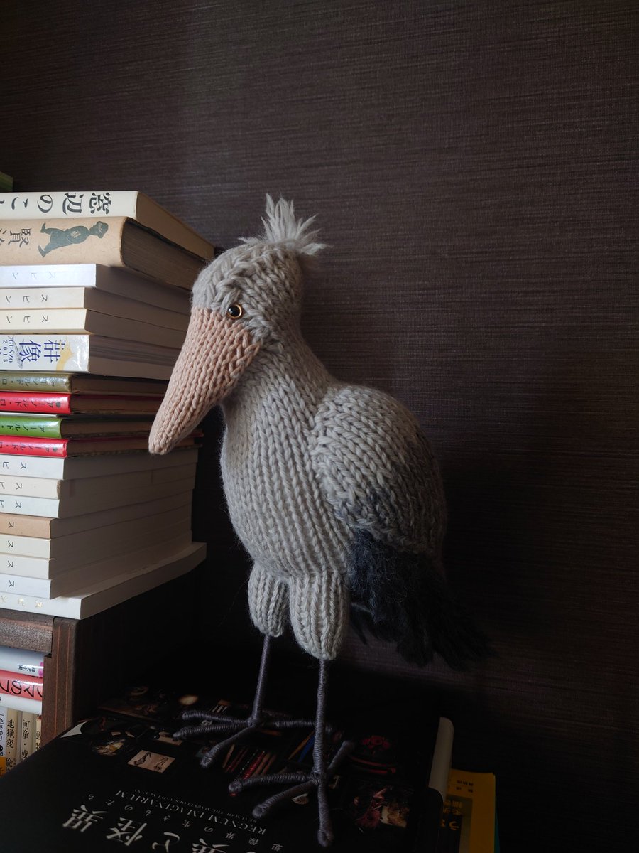ハシビロコウ #棒針編みのあみぐるみ #あみぐるみ #ぼうぐるみ #amigurumi