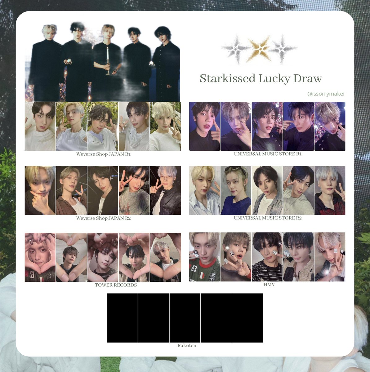 TOMORROW X TOGETHER Starkissed Lucky Draw Photocard Template