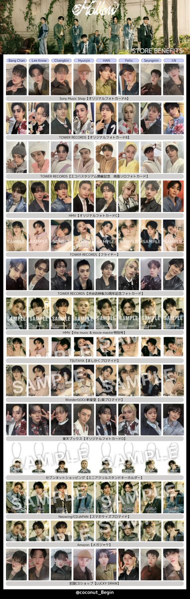 Stray Kids スキズ『Hollow』 トレカ template 一覧 交換 ソニミュ特典