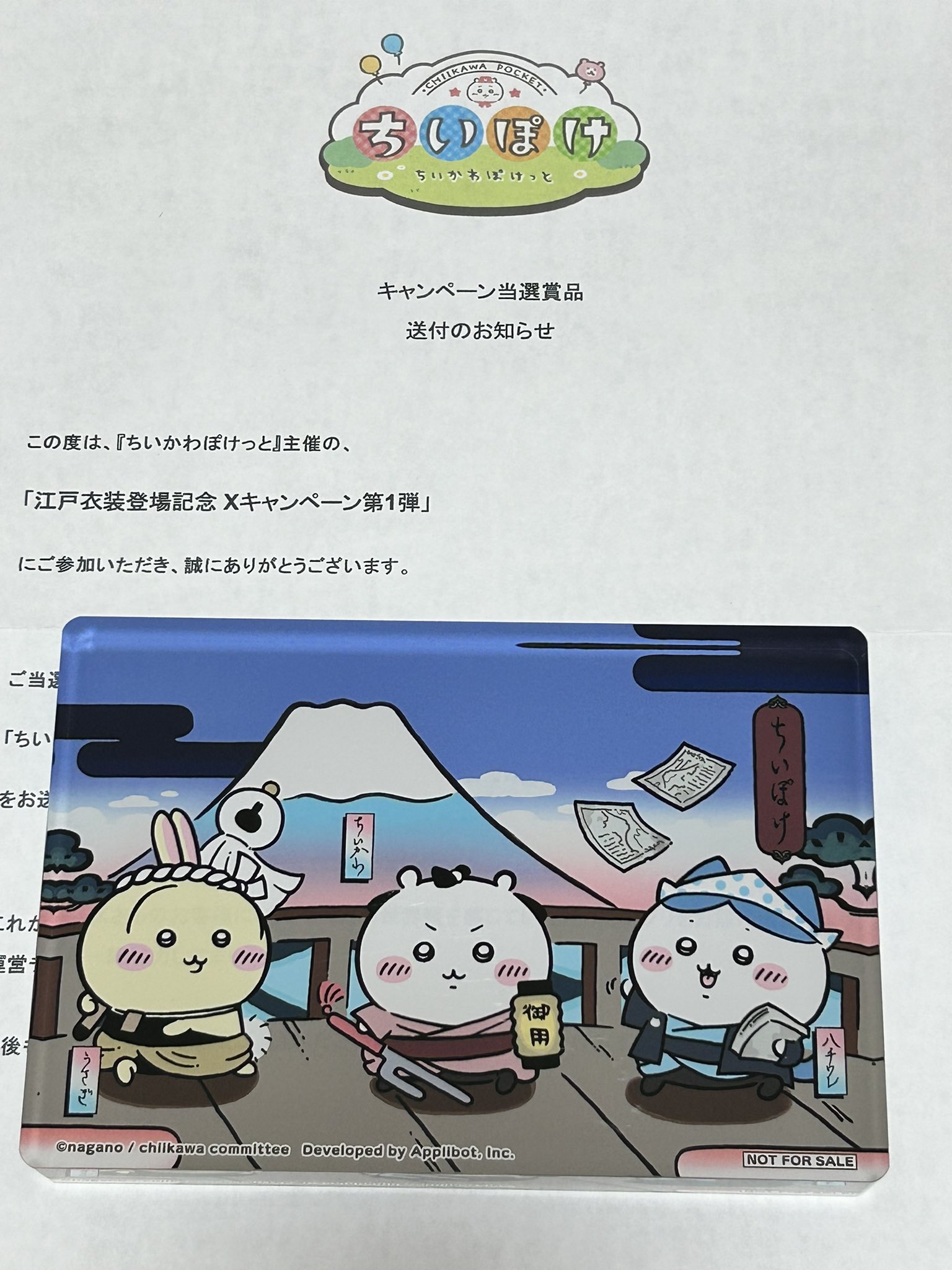 ちいぽけ アクリルブロック フルーツ衣装 非売品 キャンペーン当選品