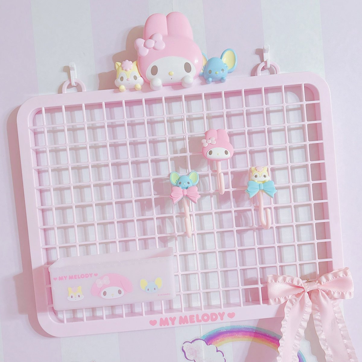 今日発売の 飾り収納シリーズの マイメロちゃんの メッシュパネルと