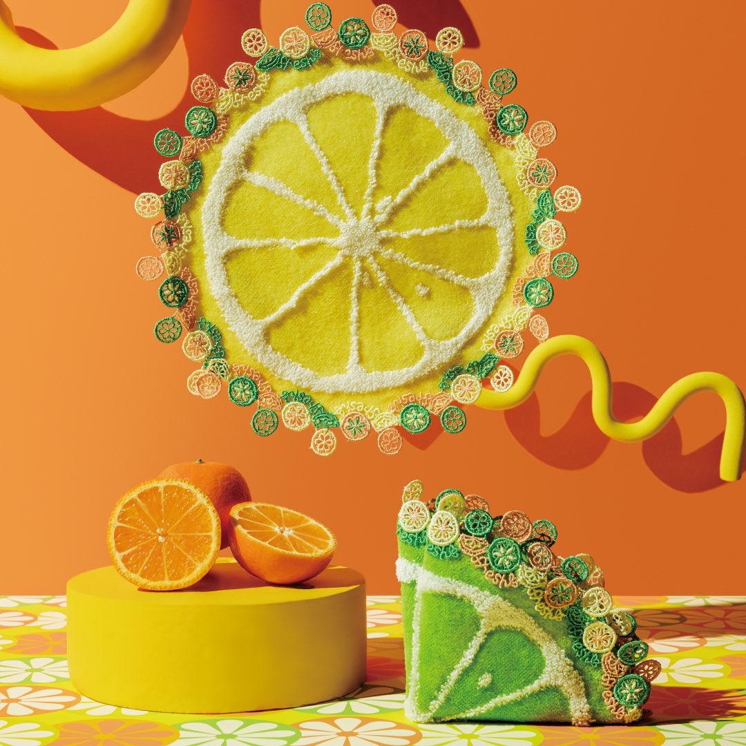 近沢レース店 シーズンタオルハンカチが入荷いたしました✨ 🟡柑橘