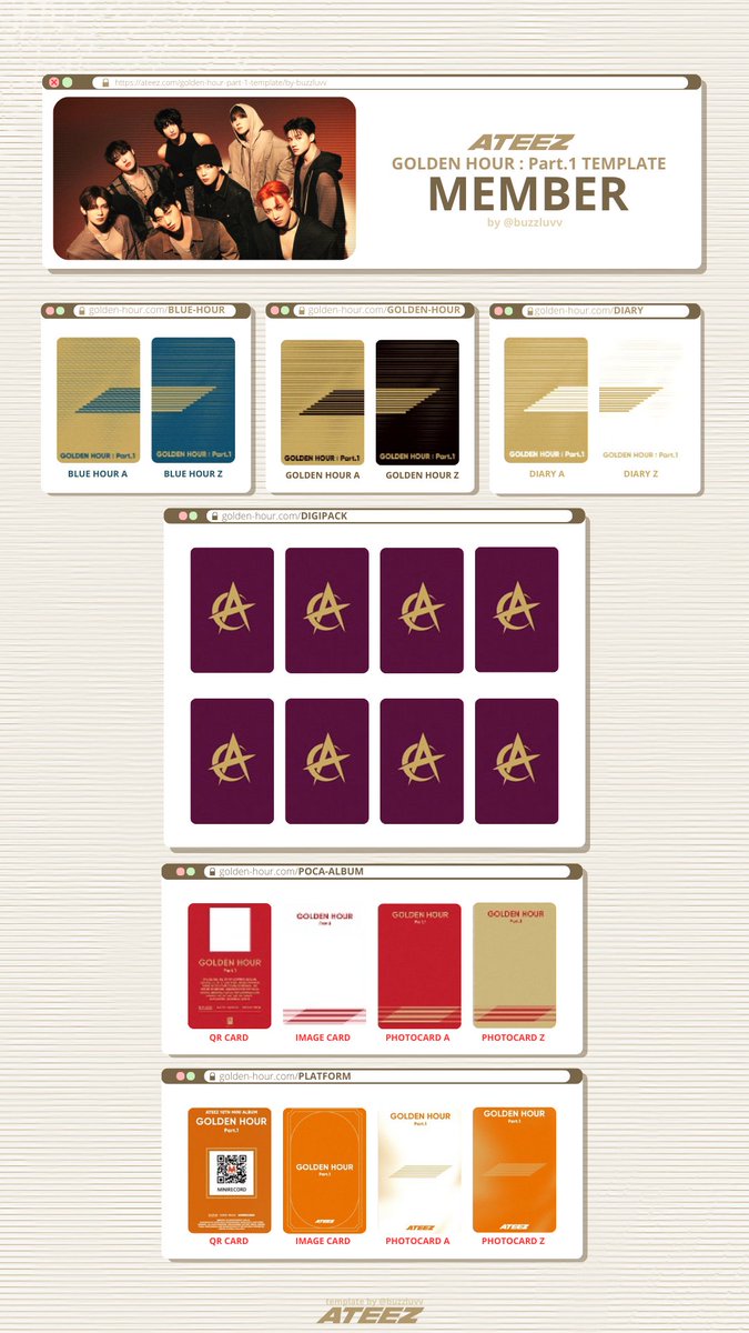 ATEEZ GOLDEN HOUR: Part 1 (album only) template preview 🌇 #ATEEZ
