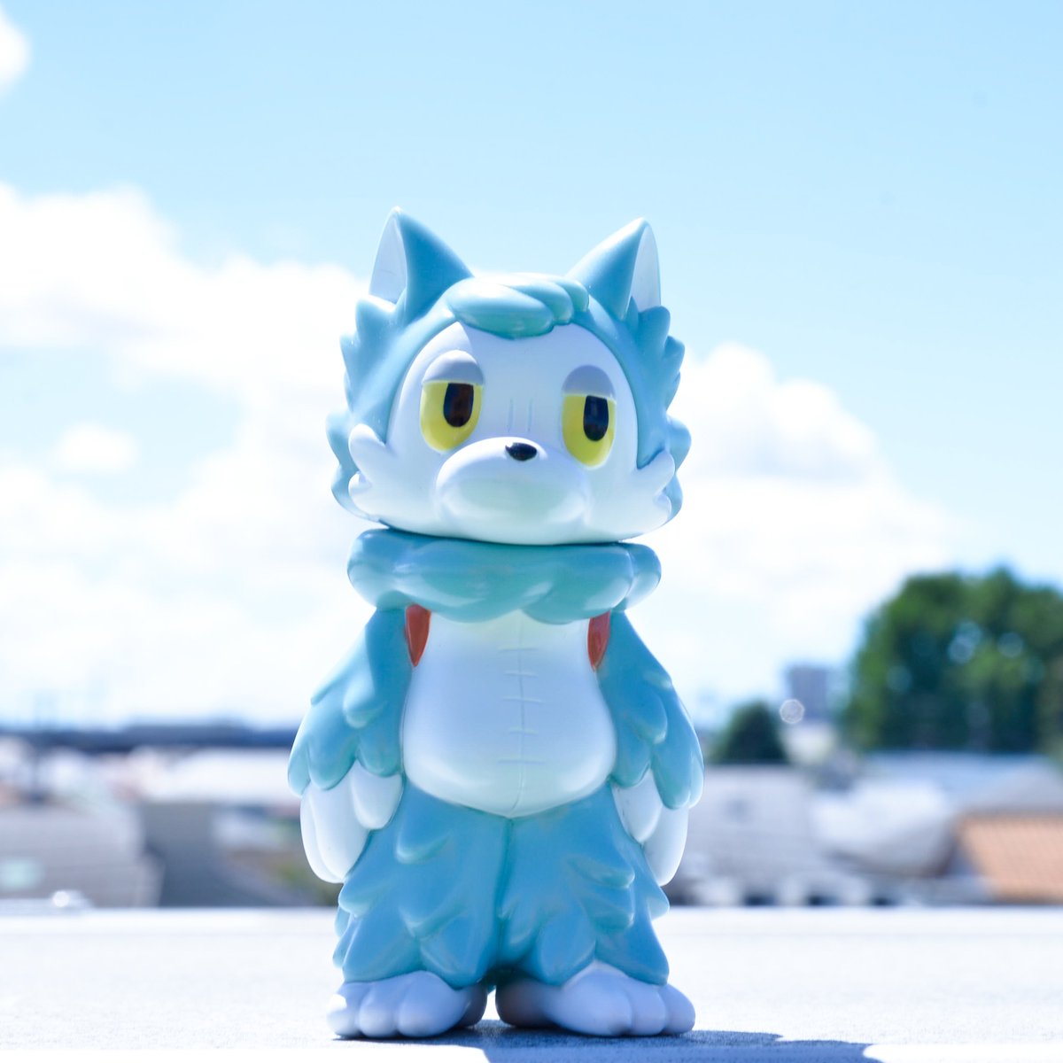 今回のデザフェスではスタンダードカラーのソフビおおかみくんの販売も