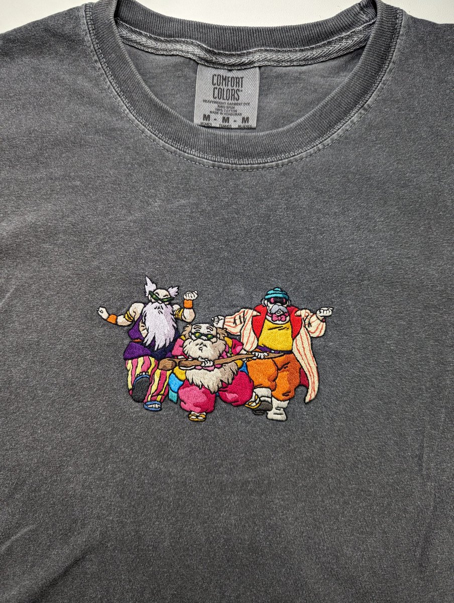 平成狸合戦ぽんぽこ」のノリノリな長老狸の刺繍Tシャツできた！ 思って