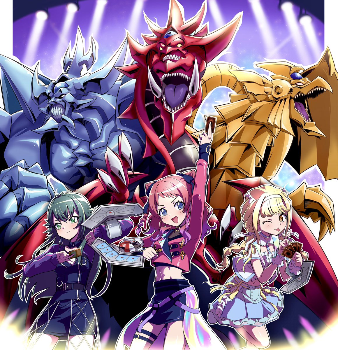 学マス×三幻神 イメージ色つながりで… #学園アイドルマスター #遊戯王