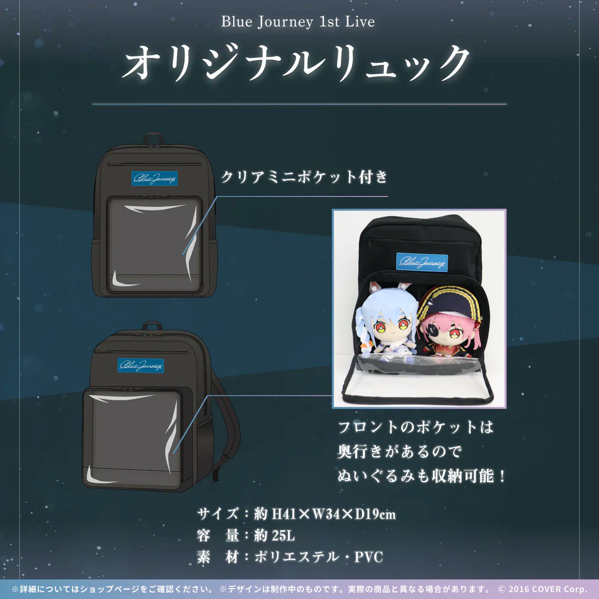 気になる方もいるかと思い、Blue Journeyリュックと比較してみました