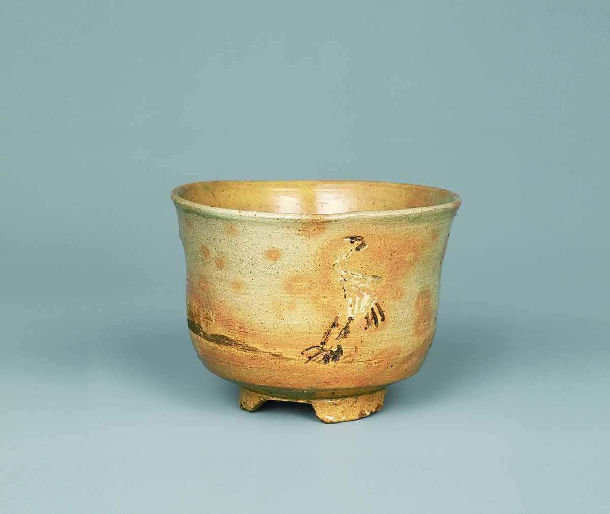 対馬御本茶碗網干し図大叟造