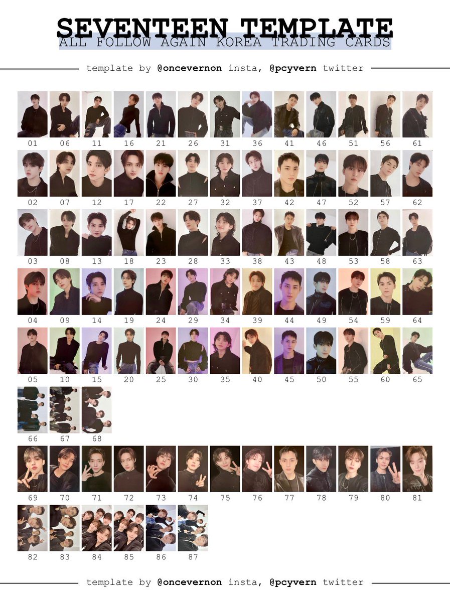 seventeen follow again to incheon trading cards full numbered ot13