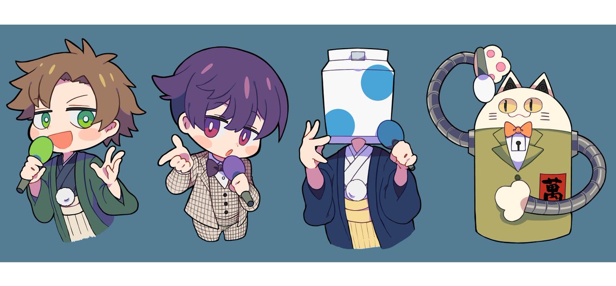 こちらの成人男性三人組のメンバーの皆さんを描かせて頂きました✨(缶