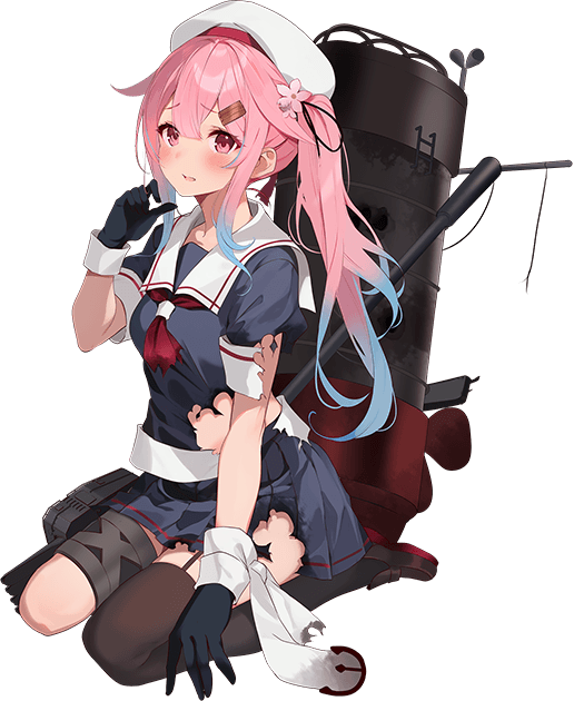 春雨改二の立ち絵と中破絵 公式カレンダー4月が割とネタばれ？ #艦これ