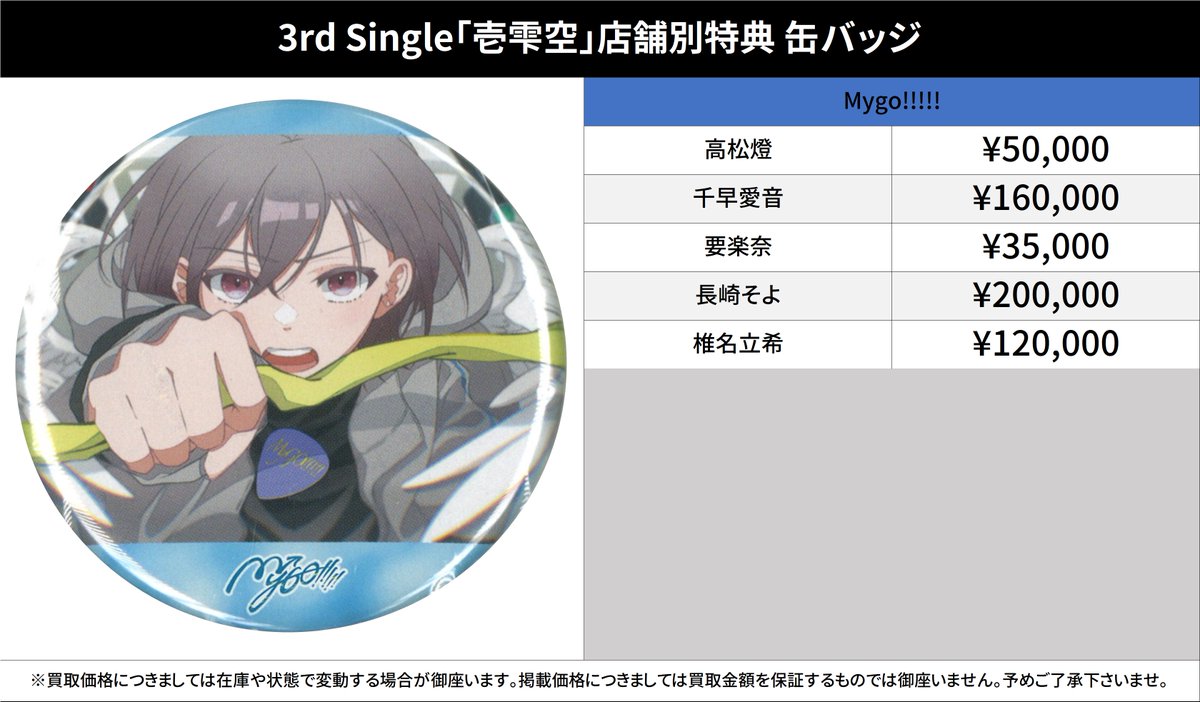 買取情報】 バンドリ！ MyGO!!!!! #買取akbkbMyGO 2nd Single 「音一会