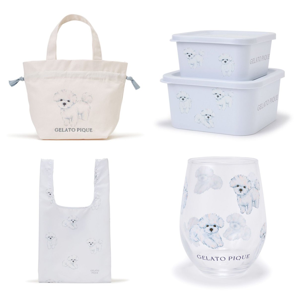 ジェラートピケから、 マルチーズ柄のグッズが登場🥹🐶🤍 きゅるきゅる