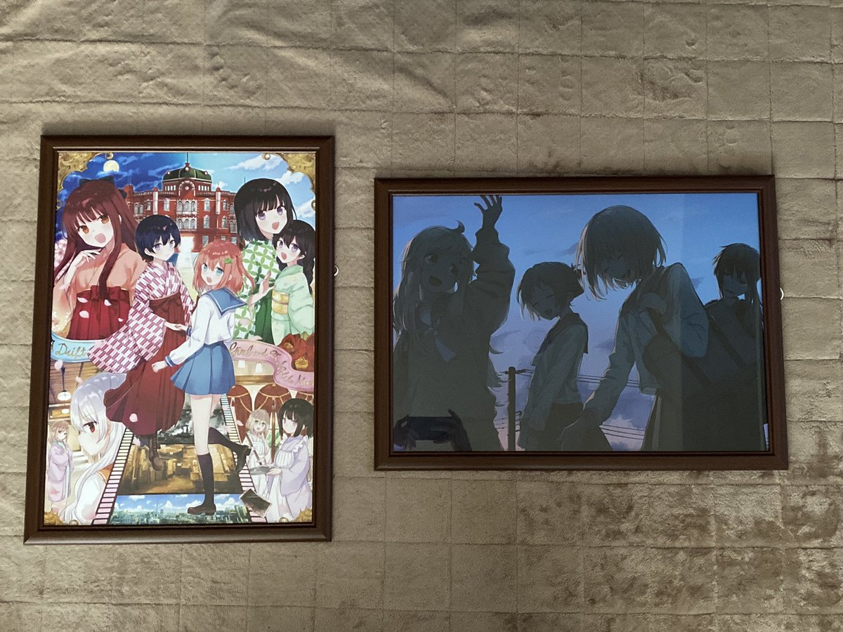 きらら展の複製原画が届きました。 #またぞろ。 #紡ぐ乙女と大正の月