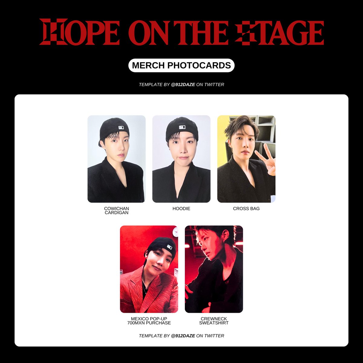 BTS J-HOPE HOBI HOTS HOS TOUR PC PHOTOCARD WISHLIST WL TEMPLATES