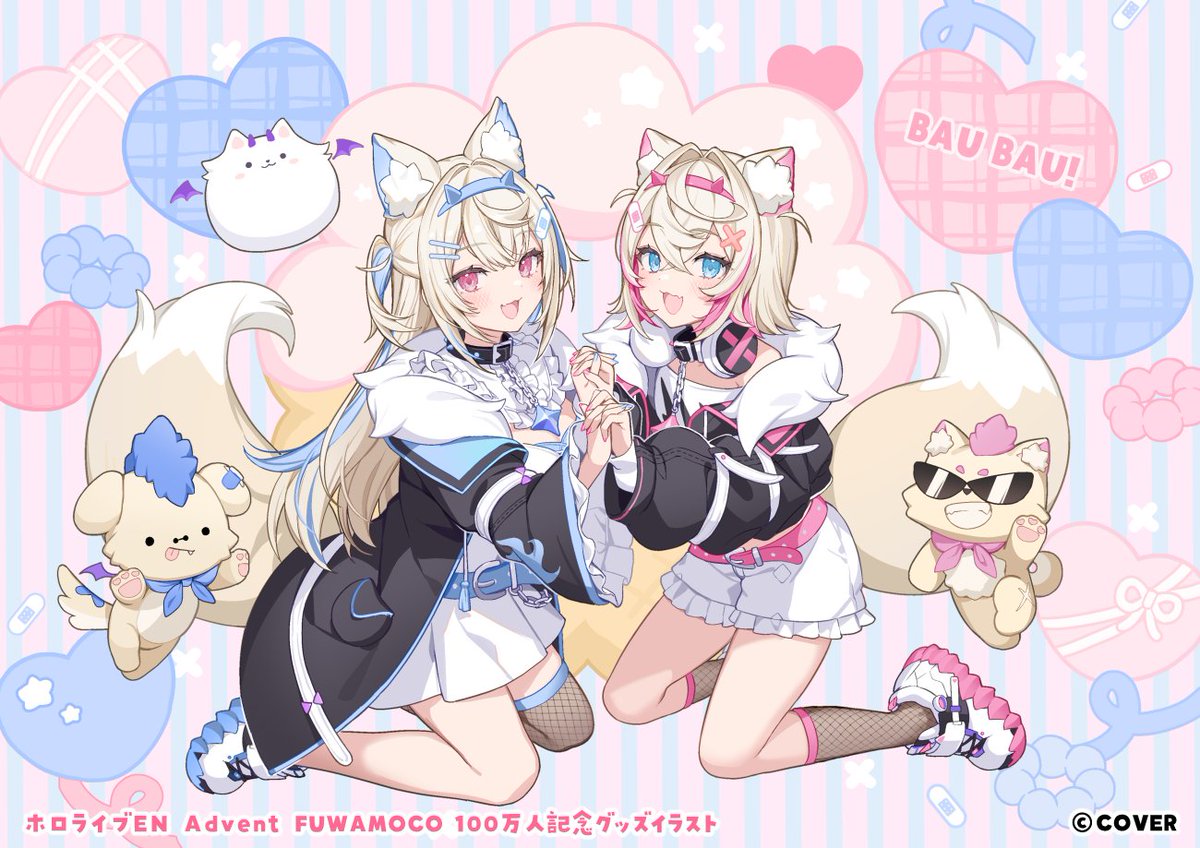 ホロライブ English -Advent- FUWAMOCO 100万人記念✨ グッズイラスト