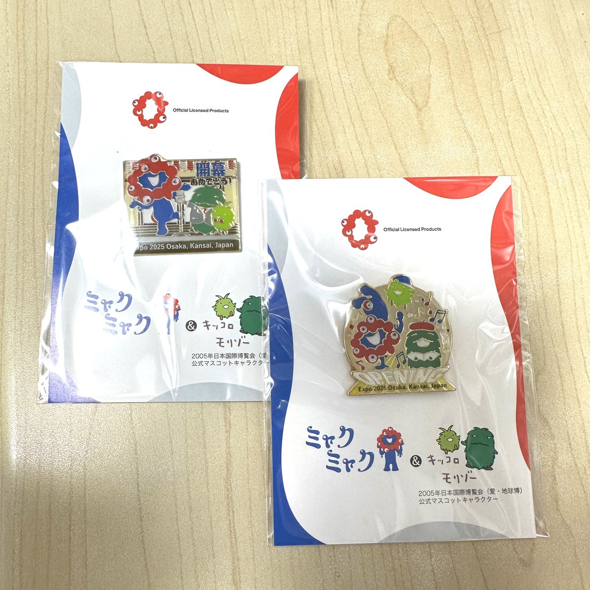 ミャクミャク&モリコロのピンバッジゲット！ ちゃんとライセンス契約も