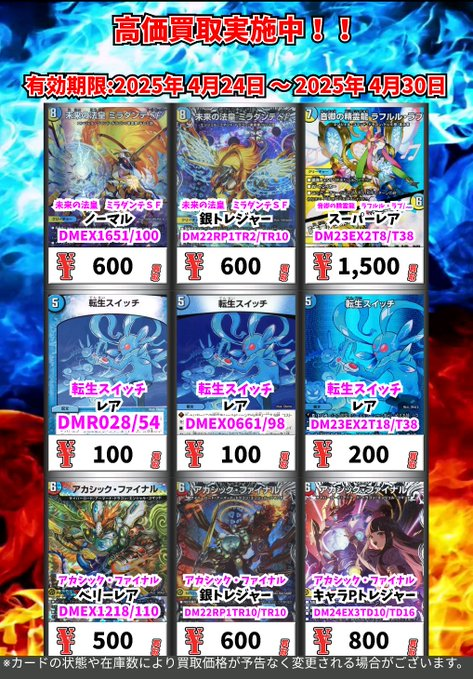 今週の超高価買取！！（～4/30まで） デュエルマスターズ パーフェクト