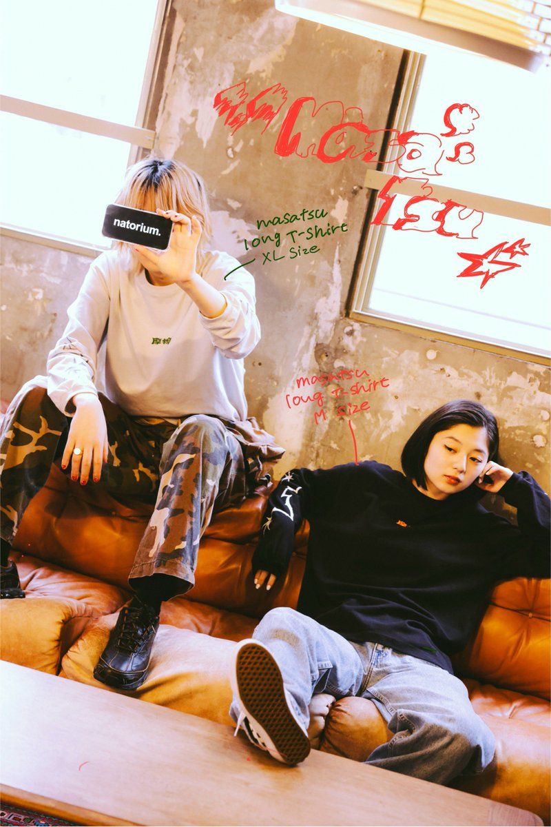 ◤ NEW MERCH ◢ 摩擦 long T-shirt color : Black / Light Gray M / L