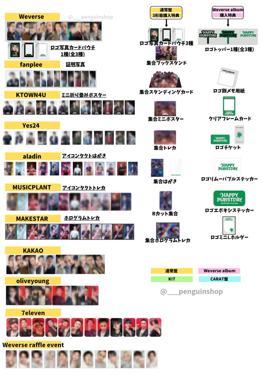 🤍🤍🤍 SEVENTEEN [HAPPY BURSTDAY] 🤍🤍🤍 □🇰🇷トレカ一覧 <最新版