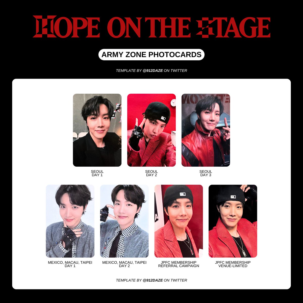 BTS J-HOPE HOBI HOTS HOS TOUR PC PHOTOCARD WISHLIST WL TEMPLATES